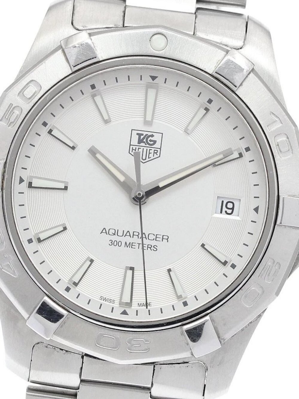 TAG HEUER Aqua racer WAP1111 Date Silver Dial Quartz Men's Watch_934779